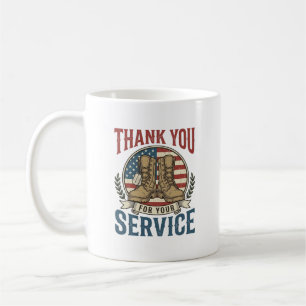 Mug T-shirt de bottes militaires de remerciement pour