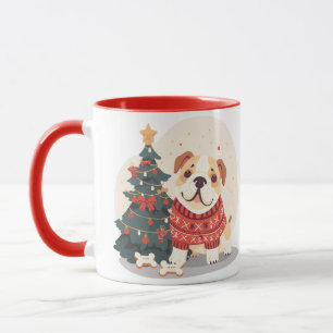 Mug T-shirt de Noël pour Bulldog Anglais