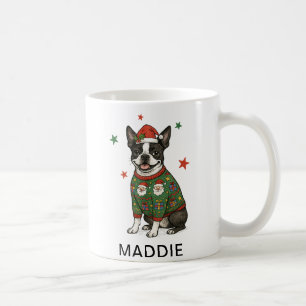 Mug T-shirt de Noël pour chien Terrier de Boston