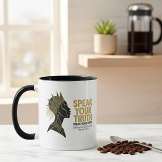 Mug T-shirt graphique Vérité Souveraine – Édition Or A
