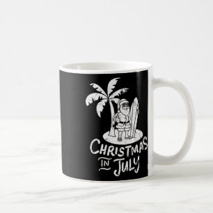 Mug T Shirt Noël En Juillet Tee Santa Claus Surfant