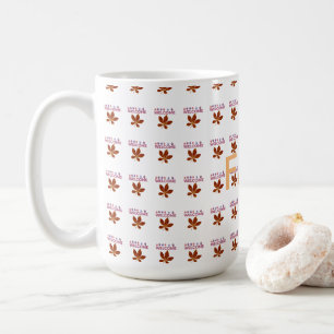 Mug T-Shirt pour femmes d'automne blanc et rose