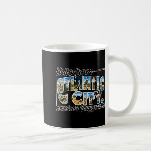 Mug T Shirt Souvenir Vintage Carte De Atlantic City Nj