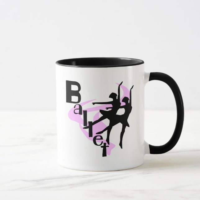 Mug T-shirts et cadeaux de ballet de silhouette (Droite)