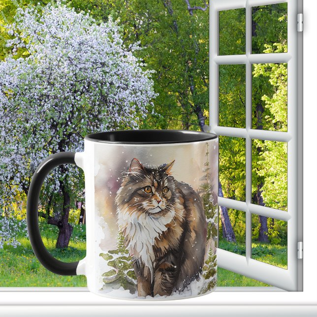 Mug Tabby Brown Et Blanc Maine Coon Tabby Cat (Créateur téléchargé)
