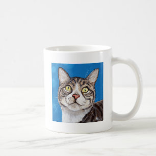 Mug Tabby Cute Peinture Chat