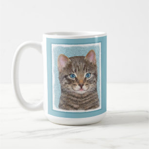 Mug Tabby Gris Peinture Chat - Cute Original Art Chat