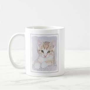 Mug Tabby Orange Kitten Peinture - Art Chat original