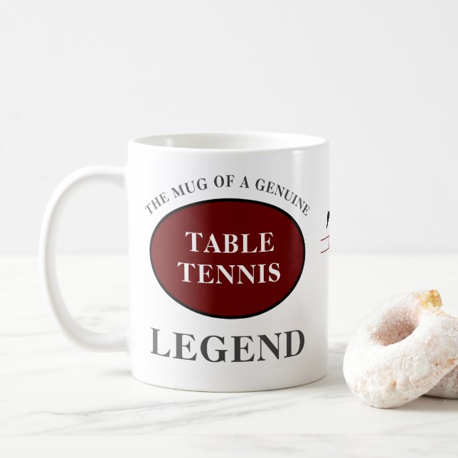 Mug Table Tennis Ping Pong Legend Ajouter Monogramme & (Avec donut)