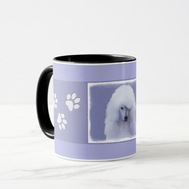 Mug Tableau blanc standard de caniche - Art original d (Devant gauche)