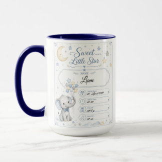 Mug Tableau de naissance bébé personnalisable avec élé