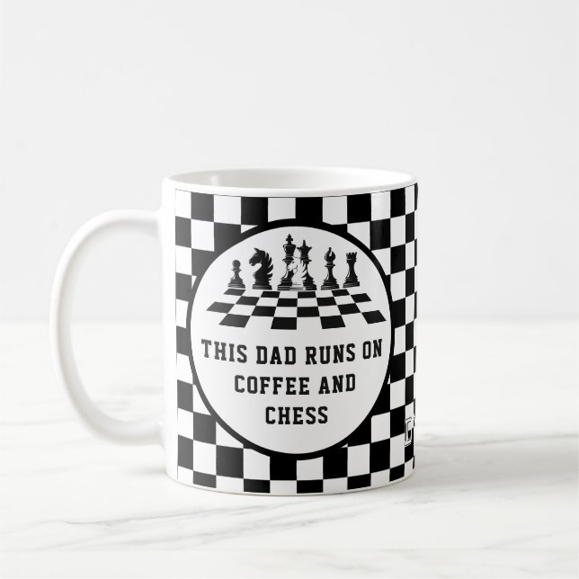 Mug Tableau d'échecs et pièces Jeu Fête des pères Papa (Gauche)