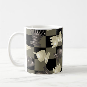 Mug Tableau des pièces d'échecs en bas