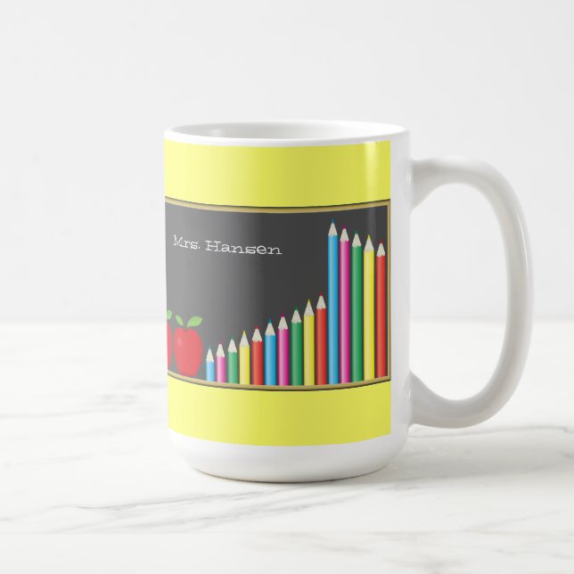 Mug Tableau et professeur coloré de crayons (Droite)