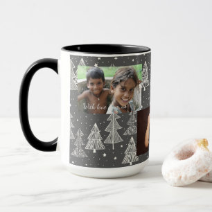 Mug Tableau noir Arbres de Noël Étoiles de neige Photo