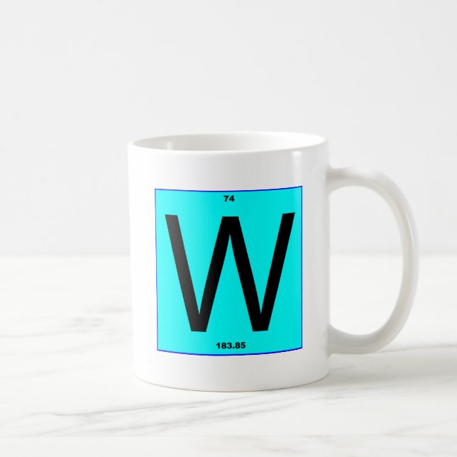 Mug Tableau périodique de la lettre W (Droite)