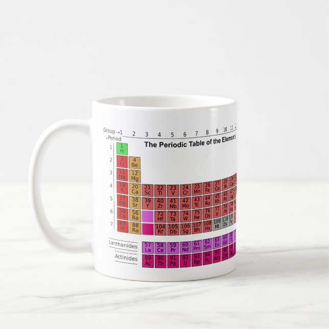 Mug Tableau périodique et chimie de la roue de codon (Gauche)