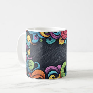 Mug Tableaux noirs et craies en arrière-plan. Style en