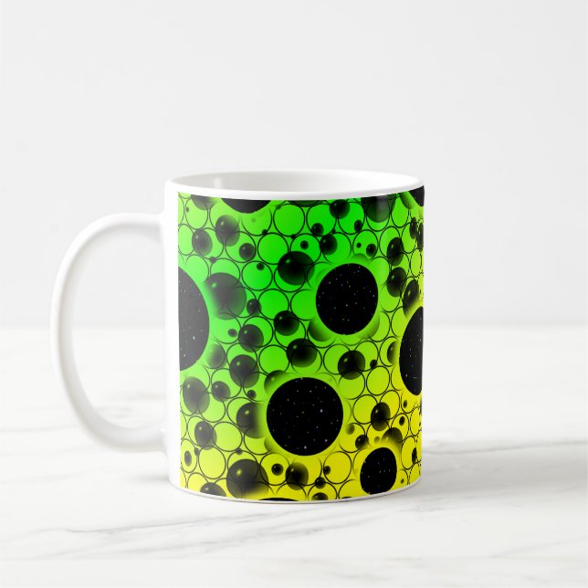 Mug Taches de bulle spatiale - Jaune/Vert (Gauche)