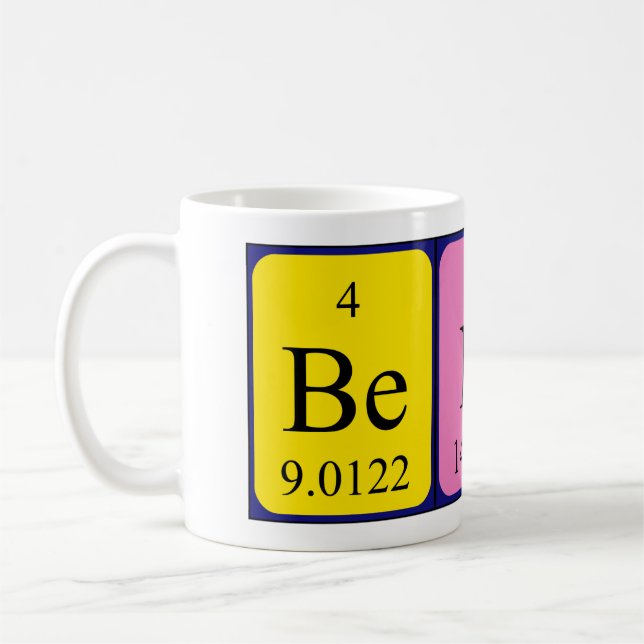 Mug Taille du nom de la table périodique du pli (Gauche)