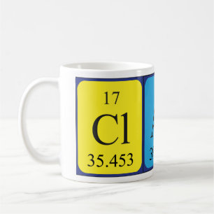 Mug Taille du nom de table périodique Clark