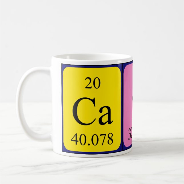 Mug Taille du nom de table périodique de la classe (Gauche)