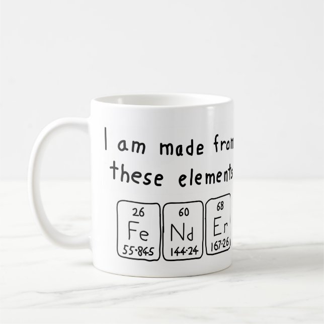 Mug Taille du nom de table périodique de l'expéditeur (Gauche)