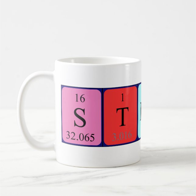 Mug Taille du nom de table périodique de test (Gauche)