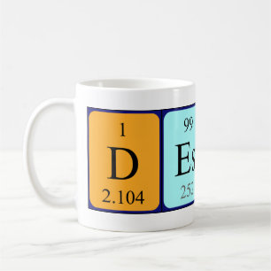 Mug Taille du nom de table périodique Destini