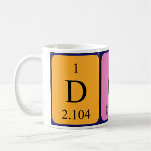 Mug Taille du nom de table périodique Dora