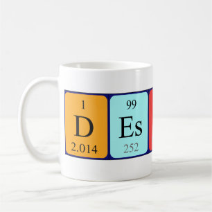 Mug Taille du nom de table périodique du destinataire