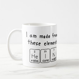 Mug Taille du nom de table périodique Hein