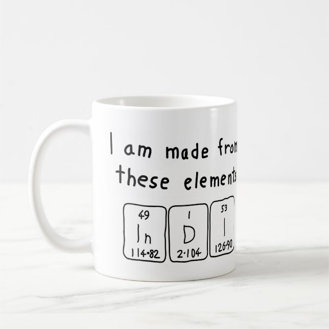 Mug Taille du nom de table périodique insérée (Gauche)