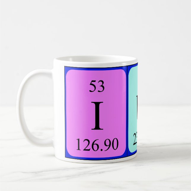 Mug Taille du nom de table périodique Iuna (Gauche)
