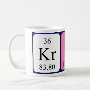 Mug Taille du nom de table périodique Kris