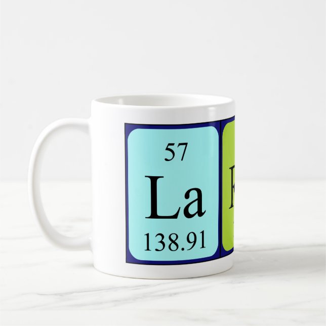 Mug Taille du nom de table périodique Largo (Gauche)
