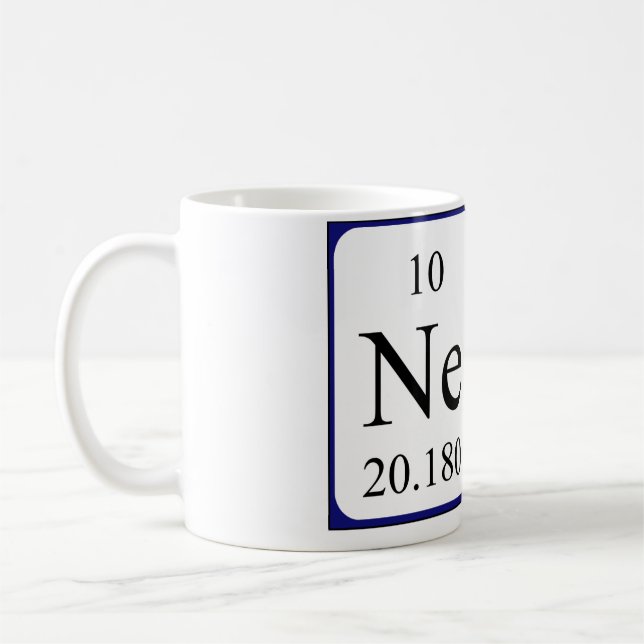 Mug Taille du nom de table périodique Ned (Gauche)