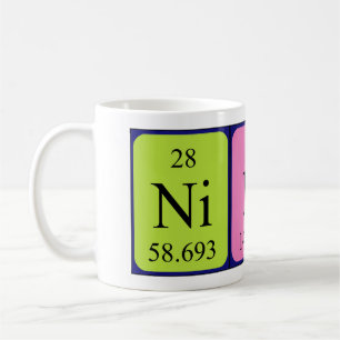 Mug Taille du nom de table périodique Nino