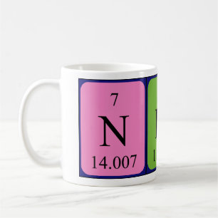 Mug Taille du nom de table périodique Nino