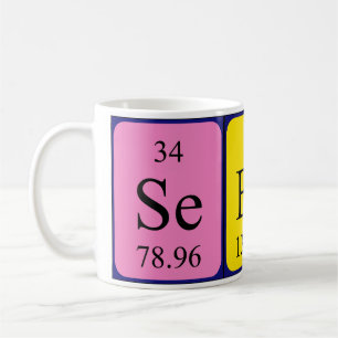 Mug Taille du nom de table périodique Sebas