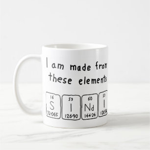 Mug Taille du nom de table périodique Sindi