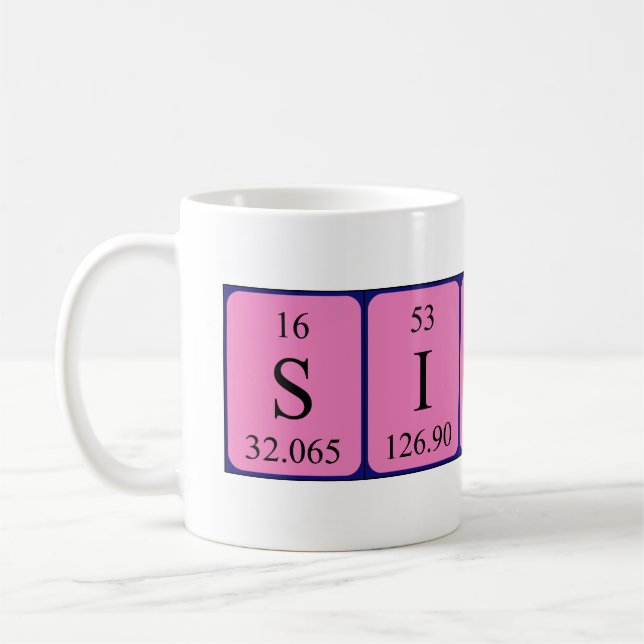 Mug Taille du nom de table périodique Sindi (Gauche)