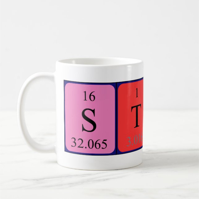 Mug Taille du nom de table périodique Staci (Gauche)