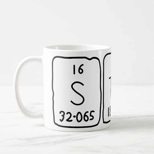 Mug Taille du nom de table périodique Stas (Gauche)