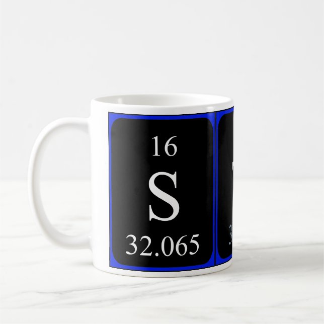 Mug Taille du nom de table périodique Stas (Gauche)