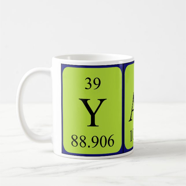 Mug Taille du nom de table périodique Yago (Gauche)