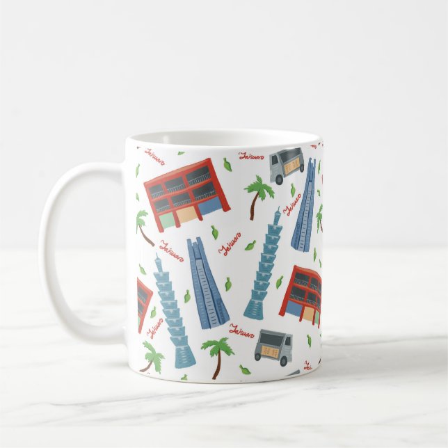 Mug Taipei 101 Taïwan sans couture Motif classique (Gauche)