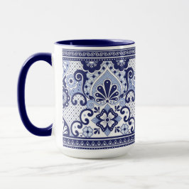 Mug Talavera bleu et blanc Art populaire mexicain