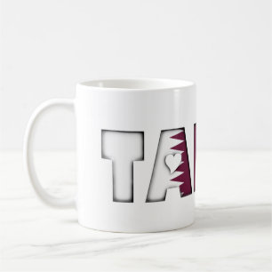 Mug Tamim Amir de drapeau de typographie du Qatar