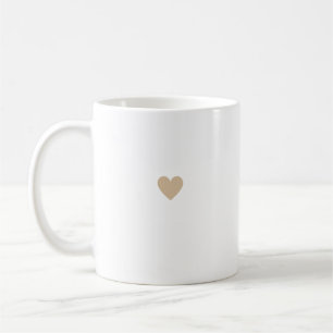 Mug Tan Simple Coeur Beige Caramel Moderne Minimal Chi